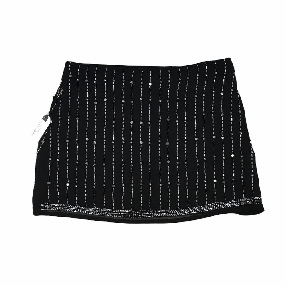 🆕 FOREVER 21 black contemporary beaded skirt